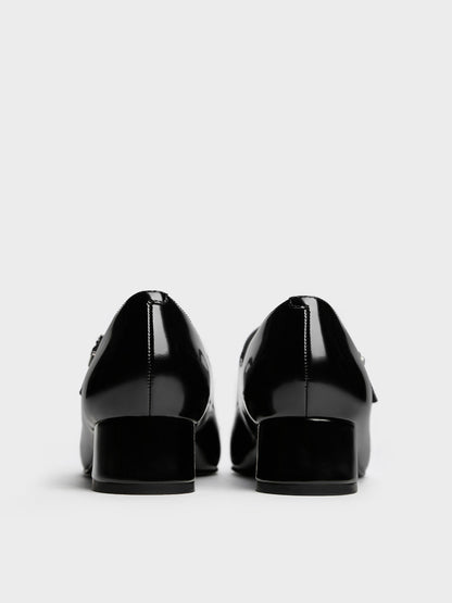 CHARLES & KEITH Special Offer / Kelis Rose-Bow Mary Jane Pumps - Black Box