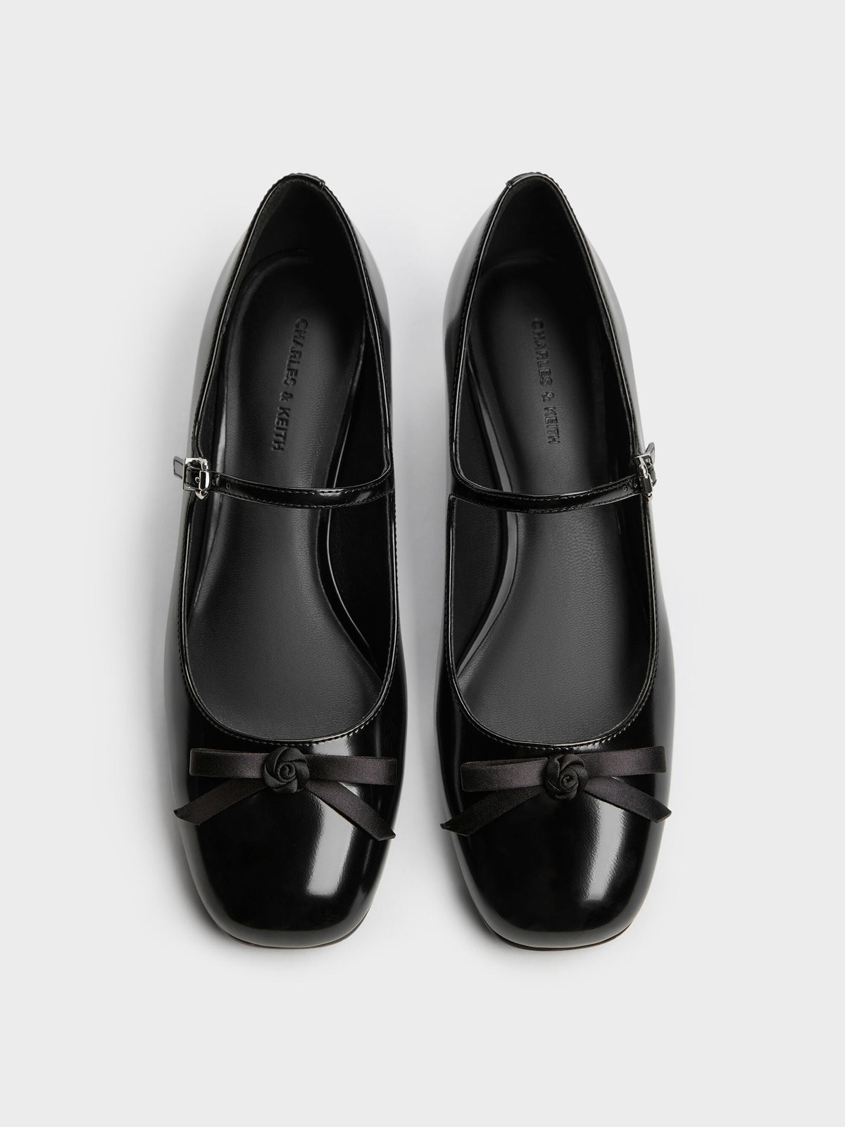 CHARLES & KEITH Special Offer / Kelis Rose-Bow Mary Jane Pumps - Black Box