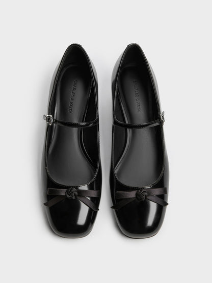 CHARLES & KEITH Special Offer / Kelis Rose-Bow Mary Jane Pumps - Black Box