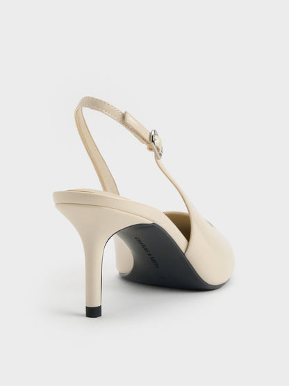 CHARLES & KEITH Discount / Kaia Patent Slingback Pumps - Chalk