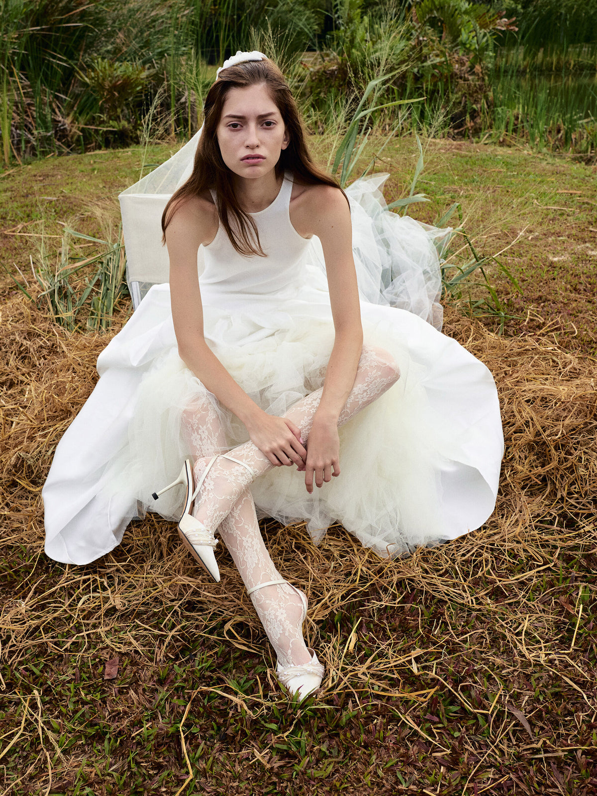 CHARLES & KEITH Featured / Leda Beaded Satin Ankle-Strap Pumps - White
