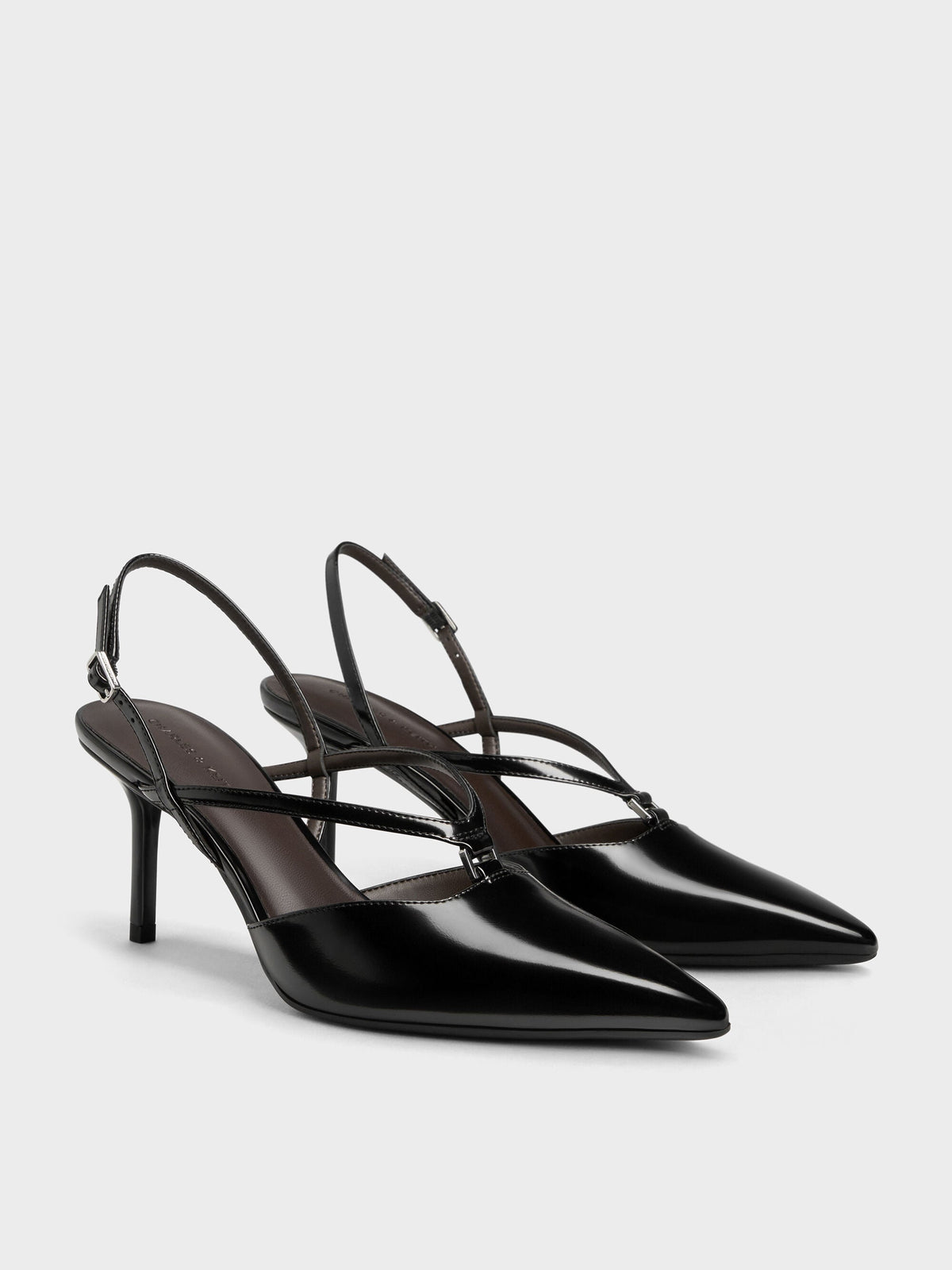 CHARLES & KEITH Great Value / V-Strap Slingback Pumps - Black Box