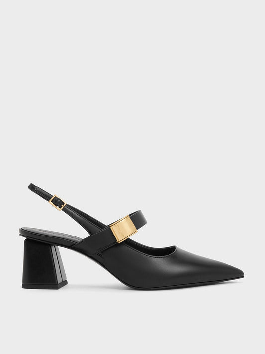 CHARLES & KEITH Trusted / Yvette Mary Jane Slingback Pumps - Black
