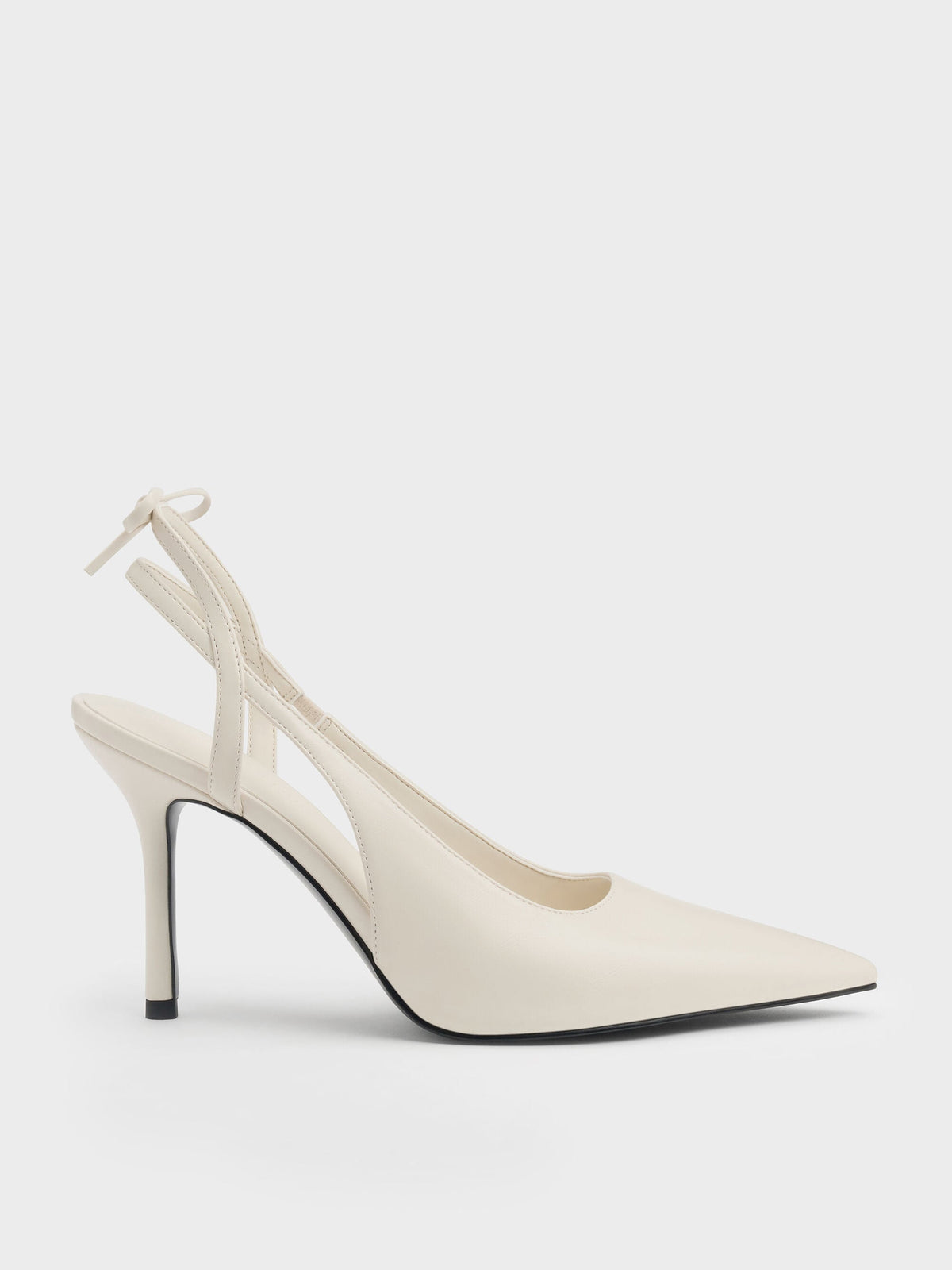 CHARLES & KEITH New / Back-Bow Slingback Pumps - Chalk