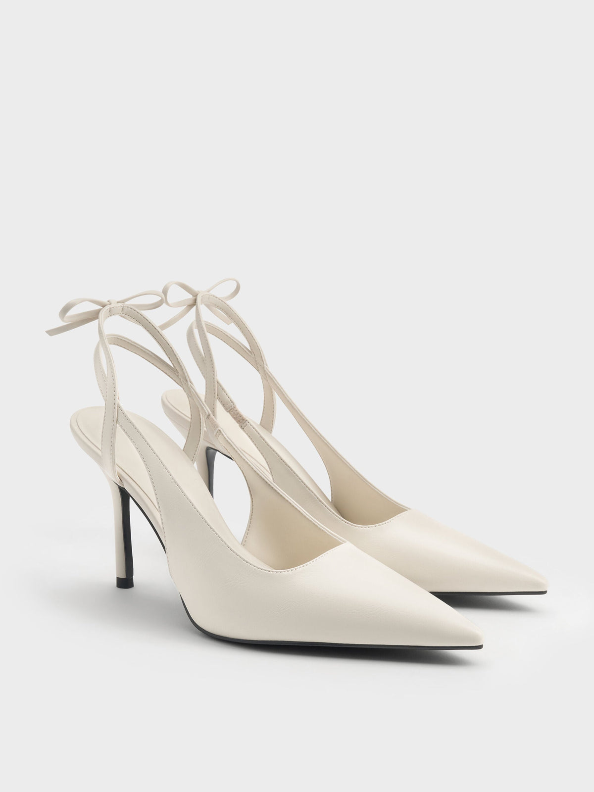 CHARLES & KEITH New / Back-Bow Slingback Pumps - Chalk