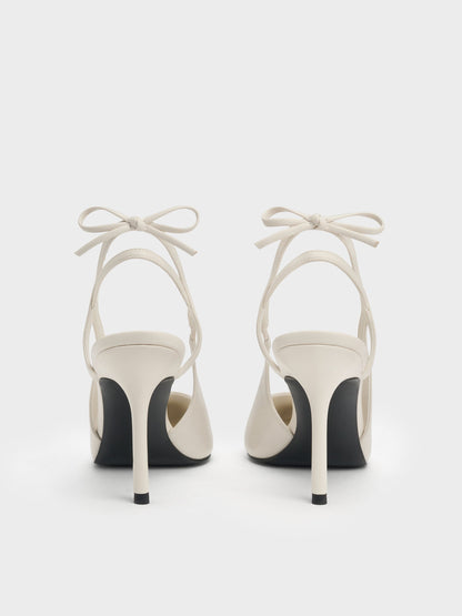 CHARLES & KEITH New / Back-Bow Slingback Pumps - Chalk
