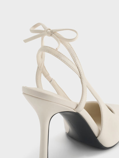 CHARLES & KEITH New / Back-Bow Slingback Pumps - Chalk