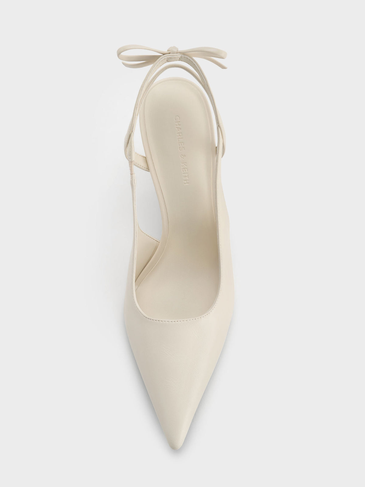 CHARLES & KEITH New / Back-Bow Slingback Pumps - Chalk