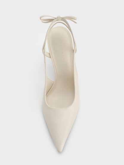 CHARLES & KEITH New / Back-Bow Slingback Pumps - Chalk