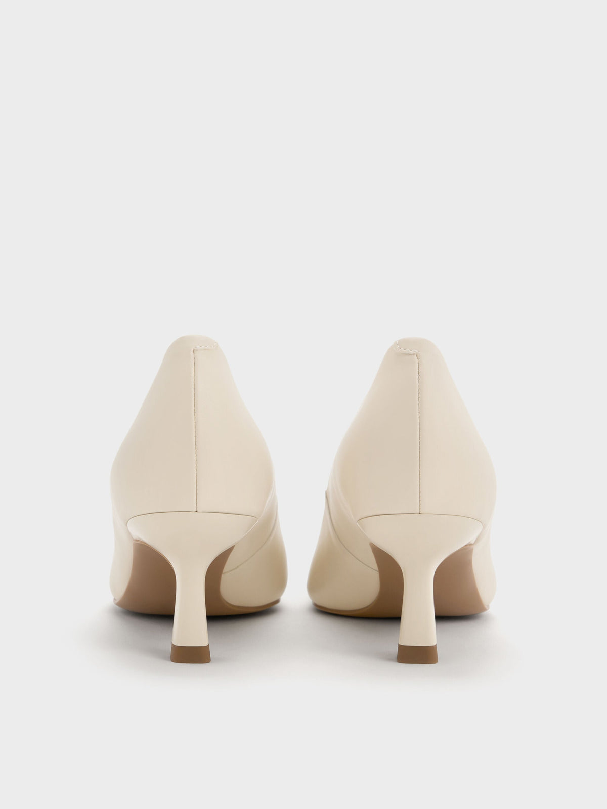 CHARLES & KEITH Discount / Emmy Pointed Kitten Heel Pumps - Chalk