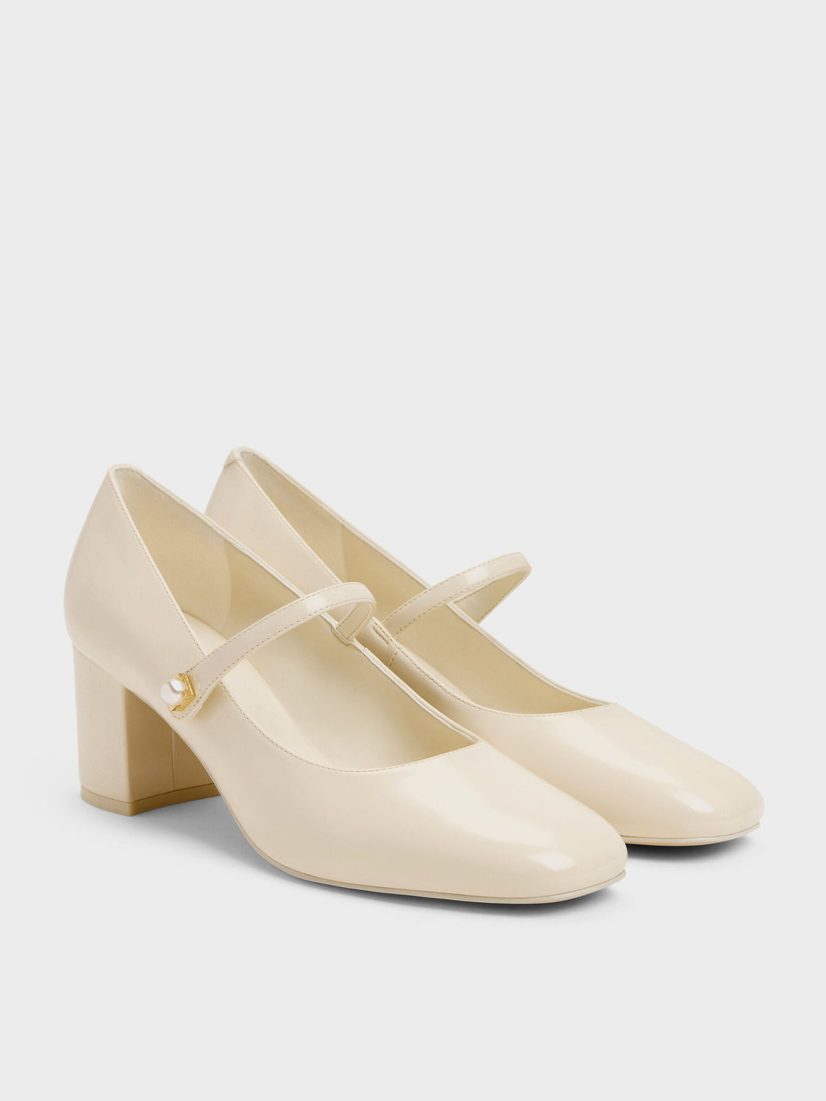 CHARLES & KEITH Recommended / Marie Pearl Mary Jane Pumps - Cream