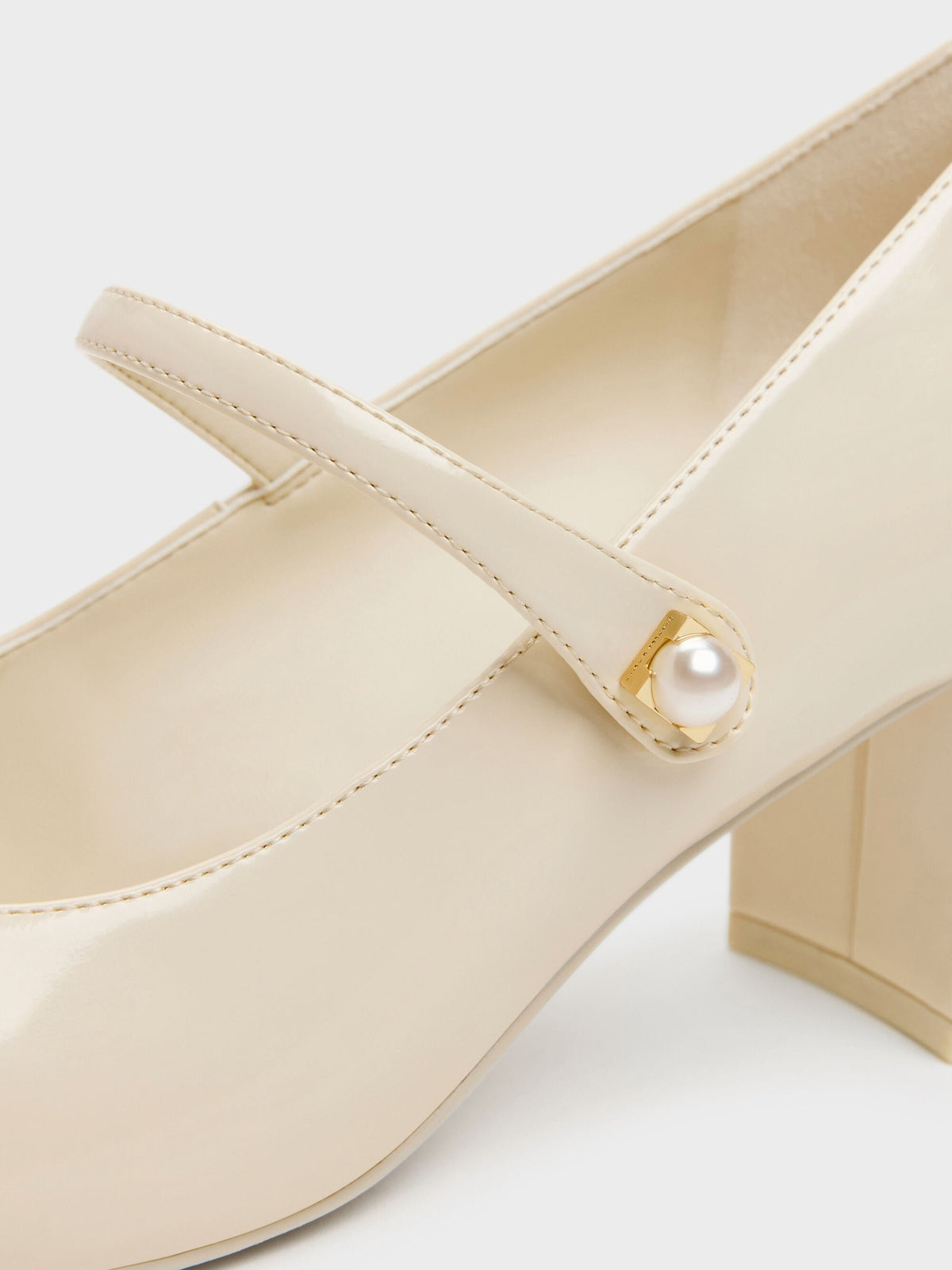CHARLES & KEITH Recommended / Marie Pearl Mary Jane Pumps - Cream