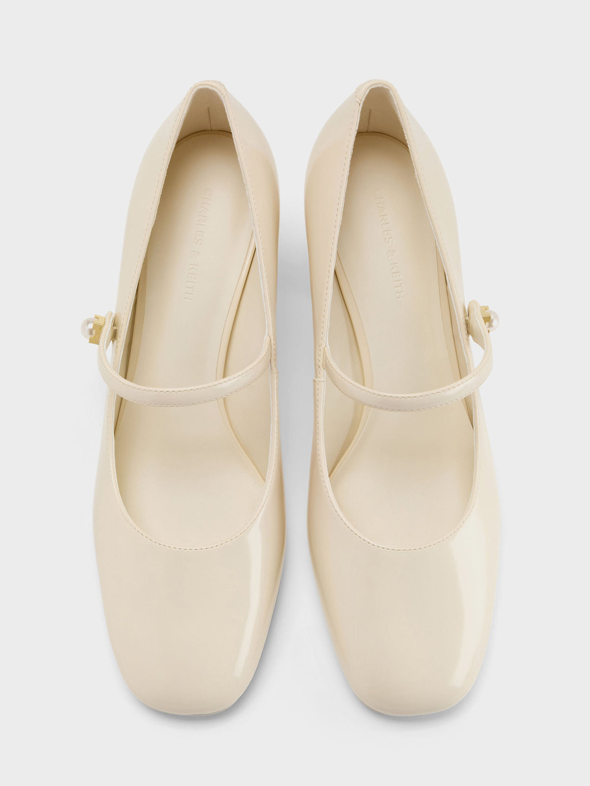 CHARLES & KEITH Recommended / Marie Pearl Mary Jane Pumps - Cream