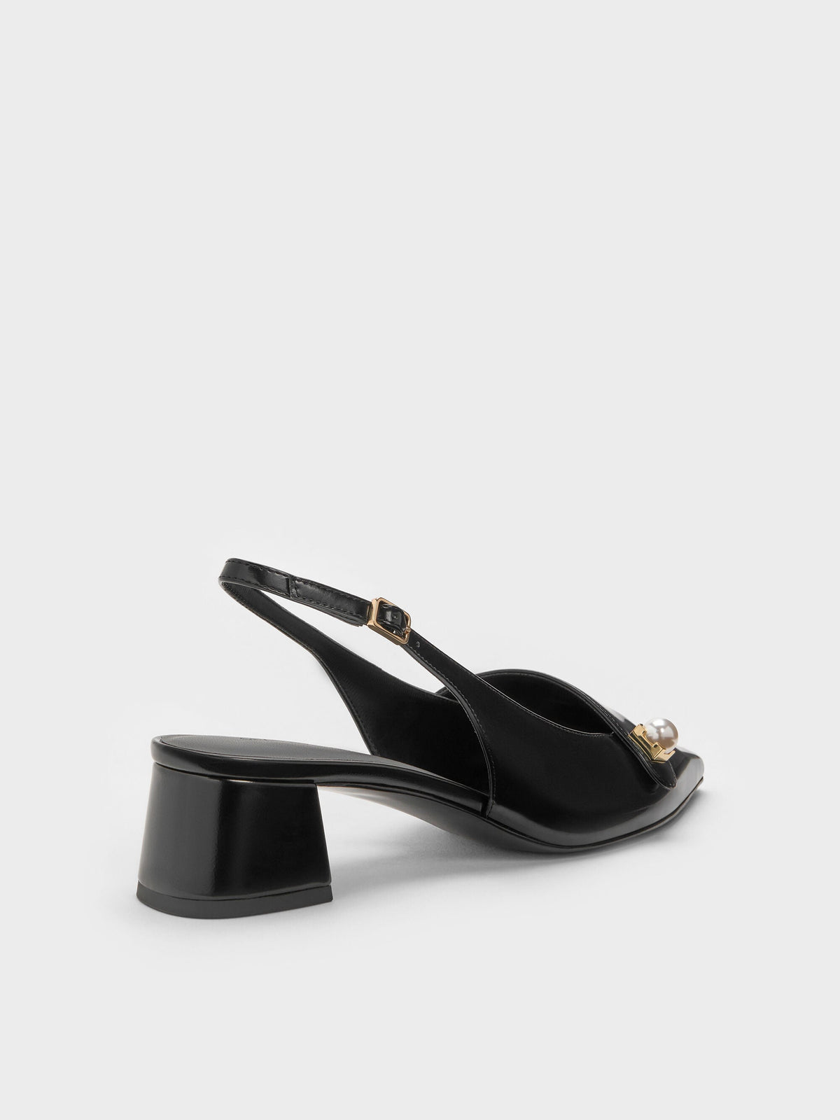 CHARLES & KEITH Trusted / Marie Pearl Slingback Pumps - Black Box