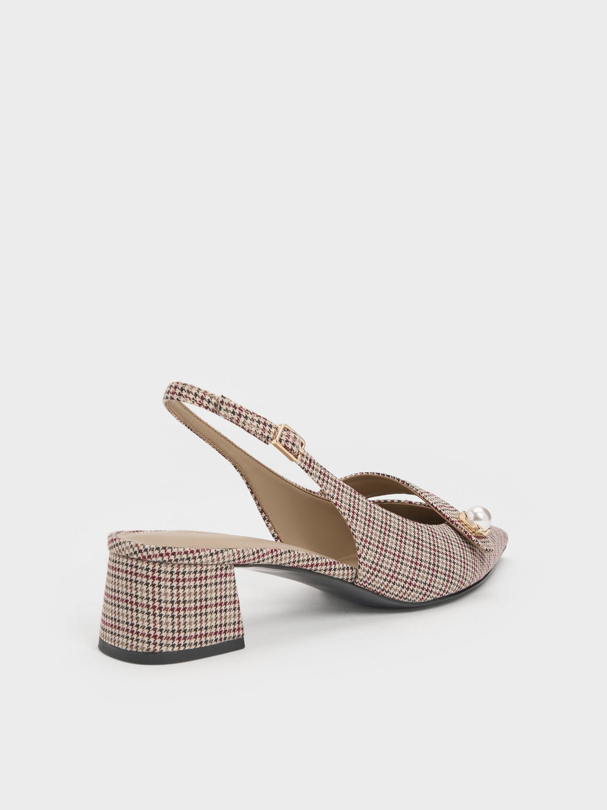 CHARLES & KEITH New / Marie Checkered Pearl Slingback Pumps - Multi