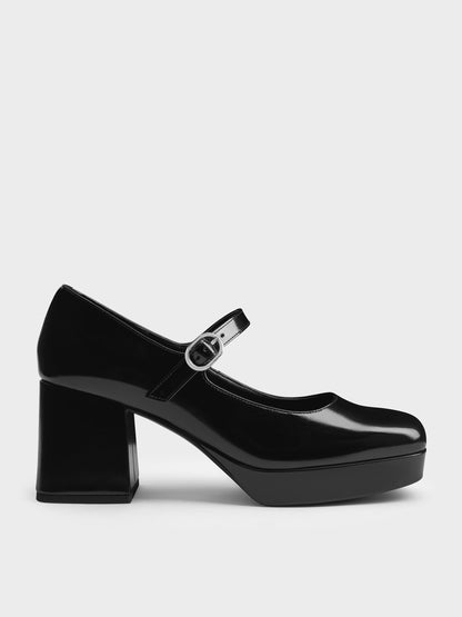 CHARLES & KEITH Latest / Platform Mary Jane Pumps - Black Box