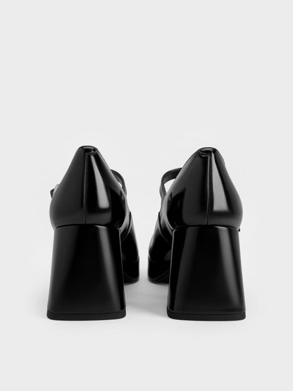 CHARLES & KEITH Latest / Platform Mary Jane Pumps - Black Box