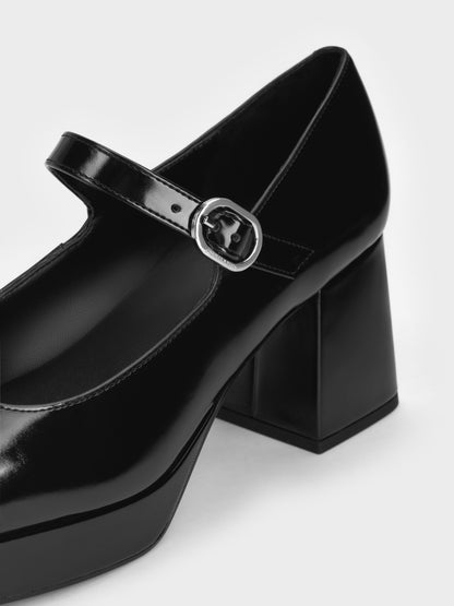 CHARLES & KEITH Latest / Platform Mary Jane Pumps - Black Box