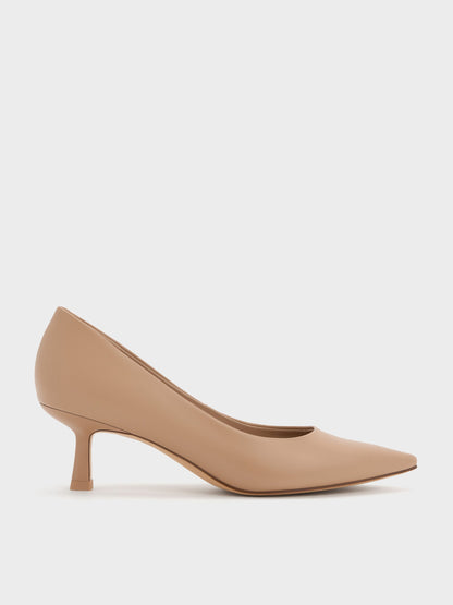CHARLES & KEITH Best Price / Emmy Pointed Kitten Heel Pumps - Nude