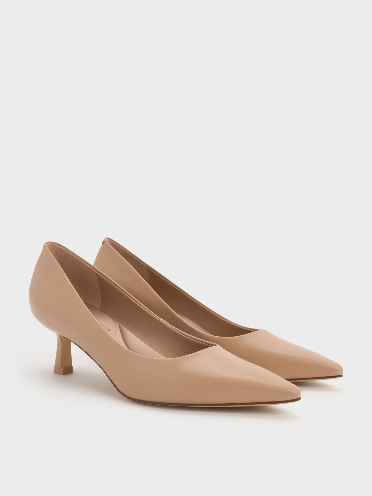 CHARLES & KEITH Best Price / Emmy Pointed Kitten Heel Pumps - Nude