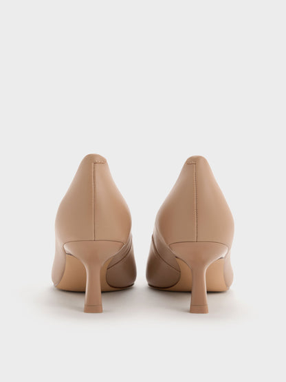 CHARLES & KEITH Best Price / Emmy Pointed Kitten Heel Pumps - Nude