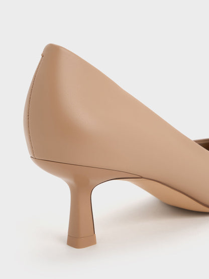 CHARLES & KEITH Best Price / Emmy Pointed Kitten Heel Pumps - Nude
