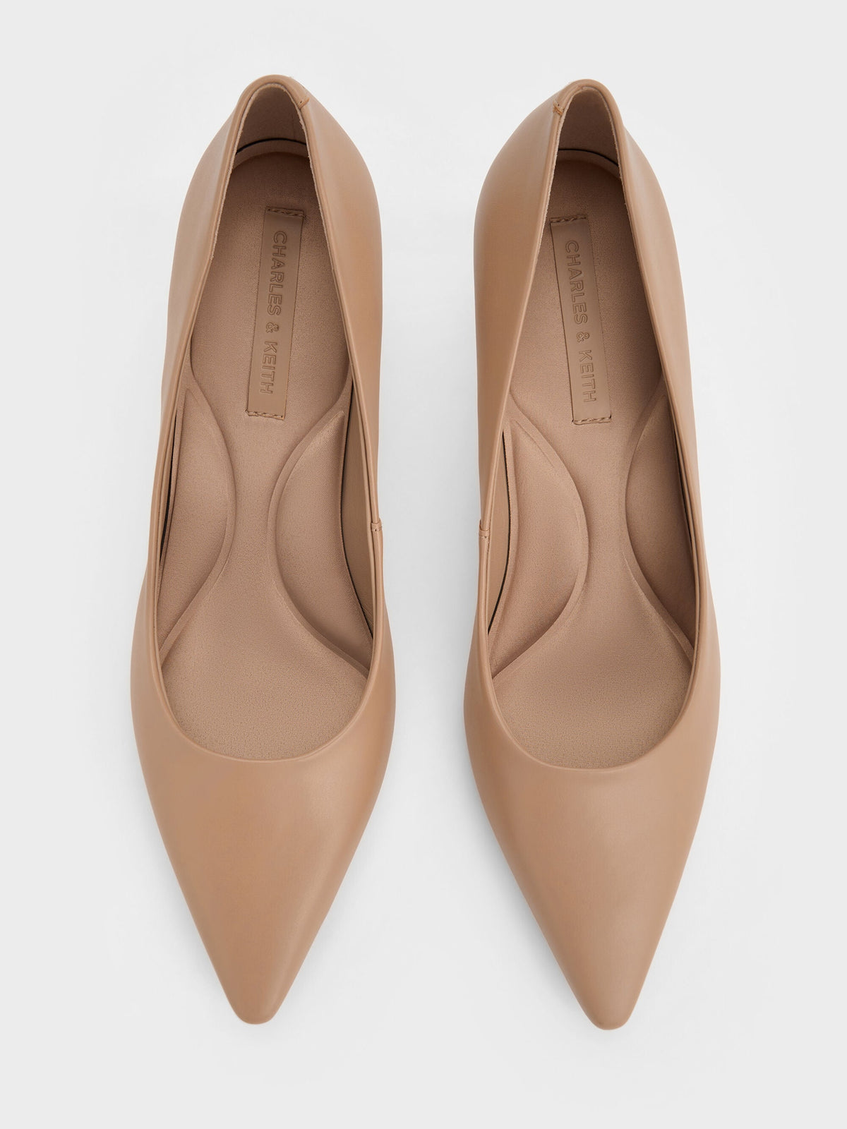 CHARLES & KEITH Best Price / Emmy Pointed Kitten Heel Pumps - Nude