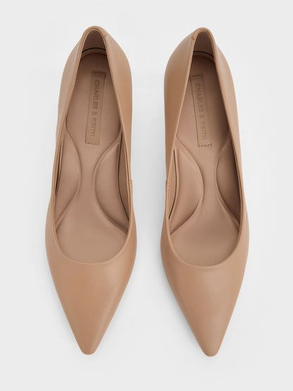 CHARLES & KEITH Best Price / Emmy Pointed Kitten Heel Pumps - Nude