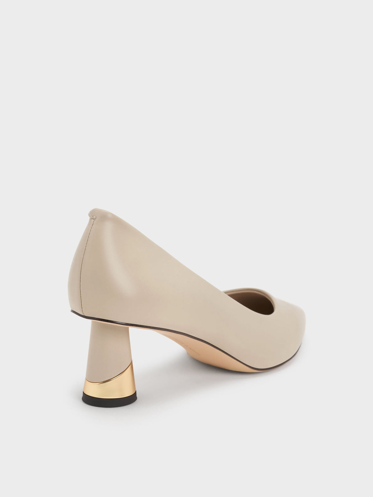 CHARLES & KEITH Top Pick / Cammie Metallic-Heel Pumps - Chalk