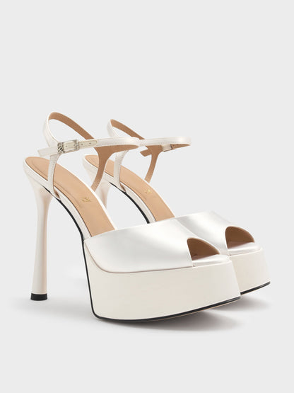 CHARLES & KEITH Everyday / Francesca Peep-Toe Platform Heels - White
