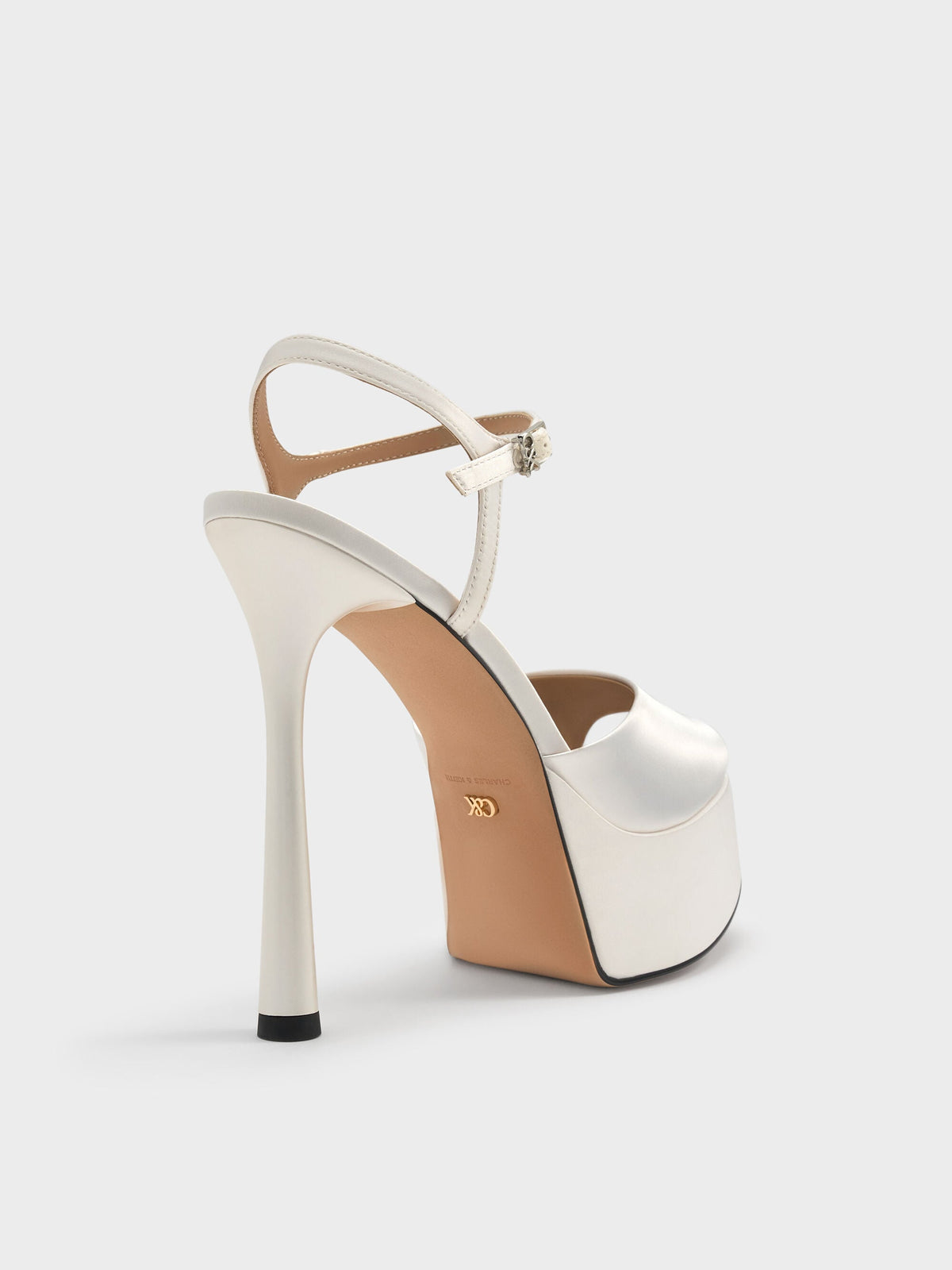 CHARLES & KEITH Everyday / Francesca Peep-Toe Platform Heels - White