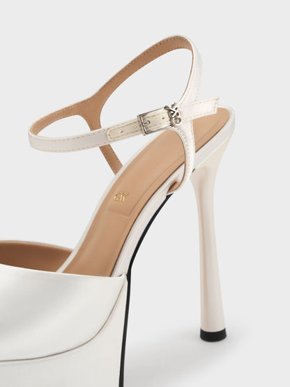 CHARLES & KEITH Everyday / Francesca Peep-Toe Platform Heels - White