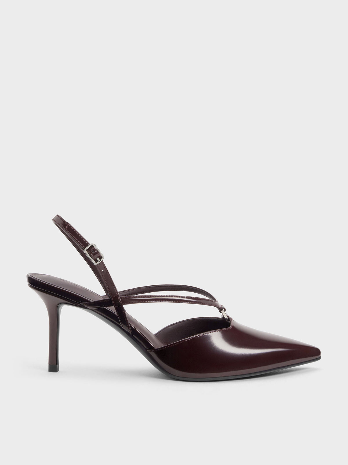 CHARLES & KEITH Deals / V-Strap Slingback Pumps - Burgundy