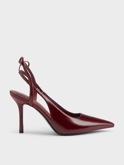 CHARLES & KEITH Deals / Back-Bow Slingback Pumps - Burgundy