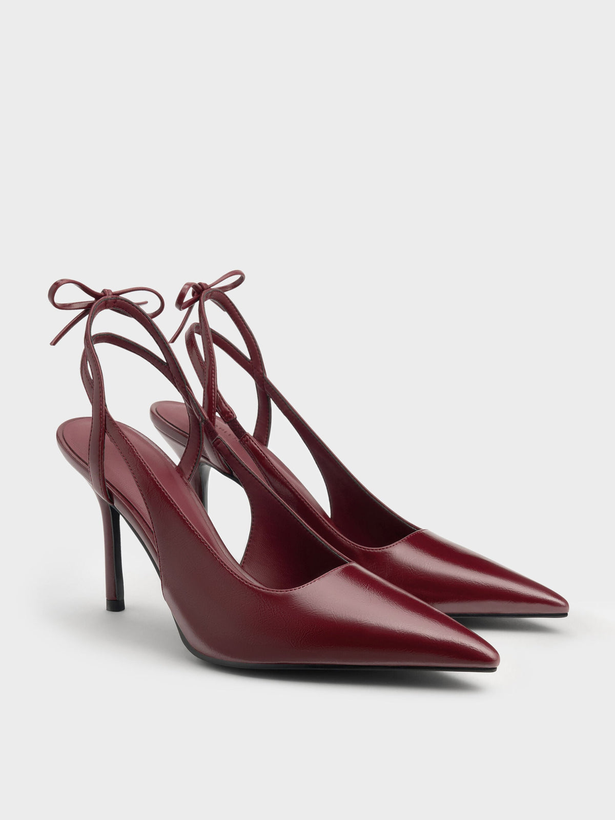 CHARLES & KEITH Deals / Back-Bow Slingback Pumps - Burgundy