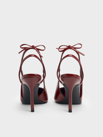 CHARLES & KEITH Deals / Back-Bow Slingback Pumps - Burgundy