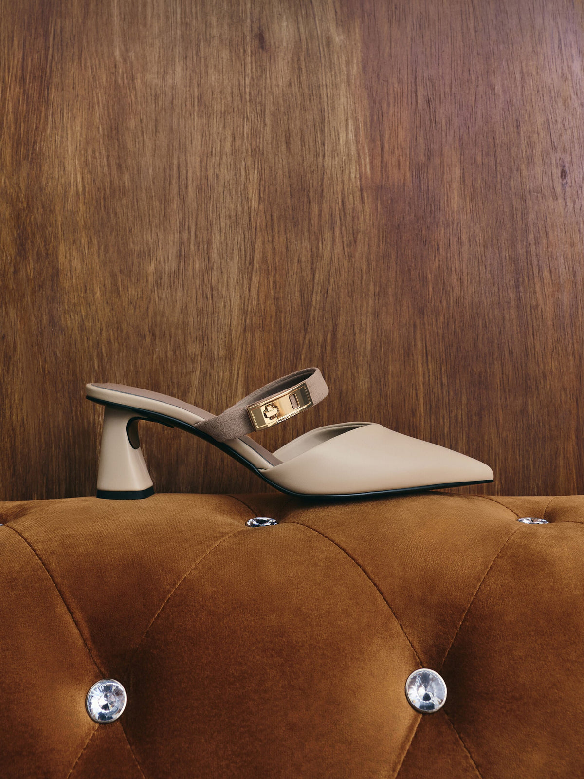 CHARLES & KEITH Popular / Lando Heeled Mules - Chalk