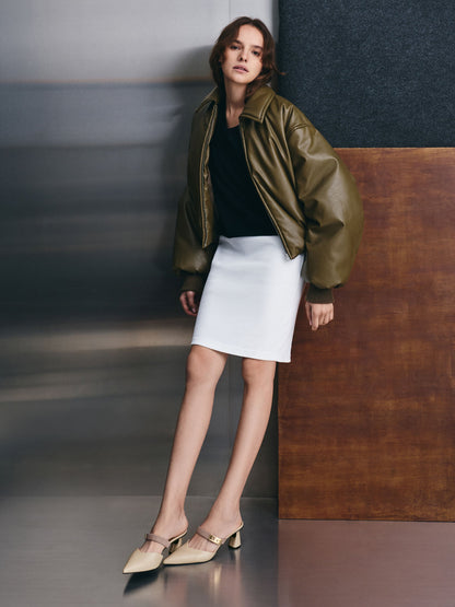 CHARLES & KEITH Popular / Lando Heeled Mules - Chalk