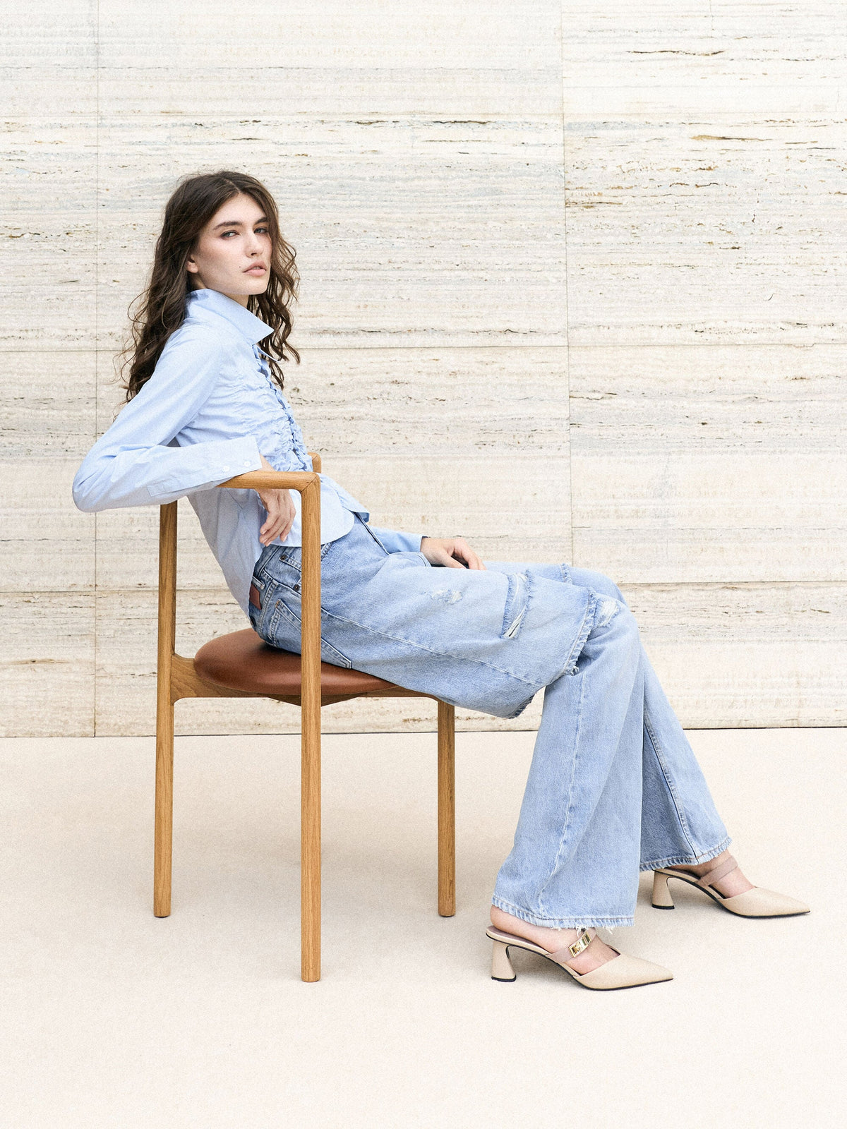 CHARLES & KEITH Popular / Lando Heeled Mules - Chalk