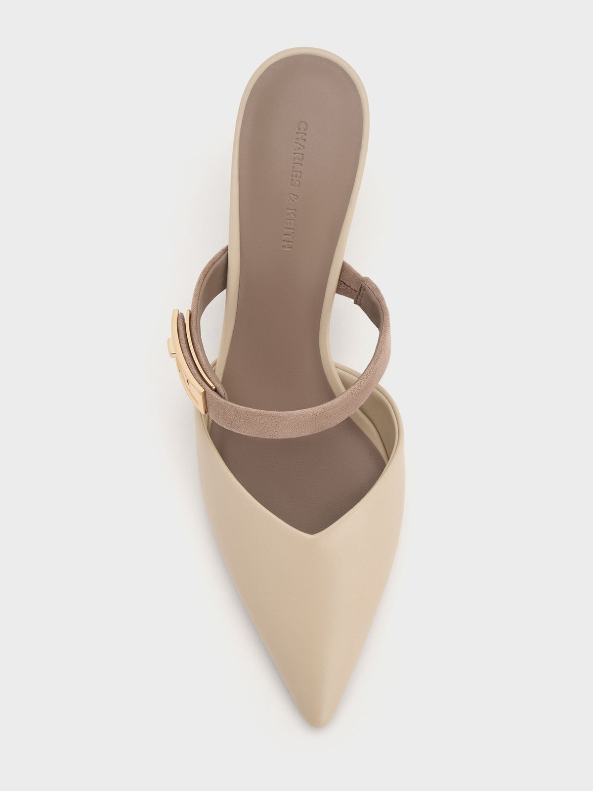 CHARLES & KEITH Popular / Lando Heeled Mules - Chalk