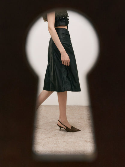 CHARLES & KEITH Featured / Griselda Faux Suede Slingback Pumps - Dark Brown Textured
