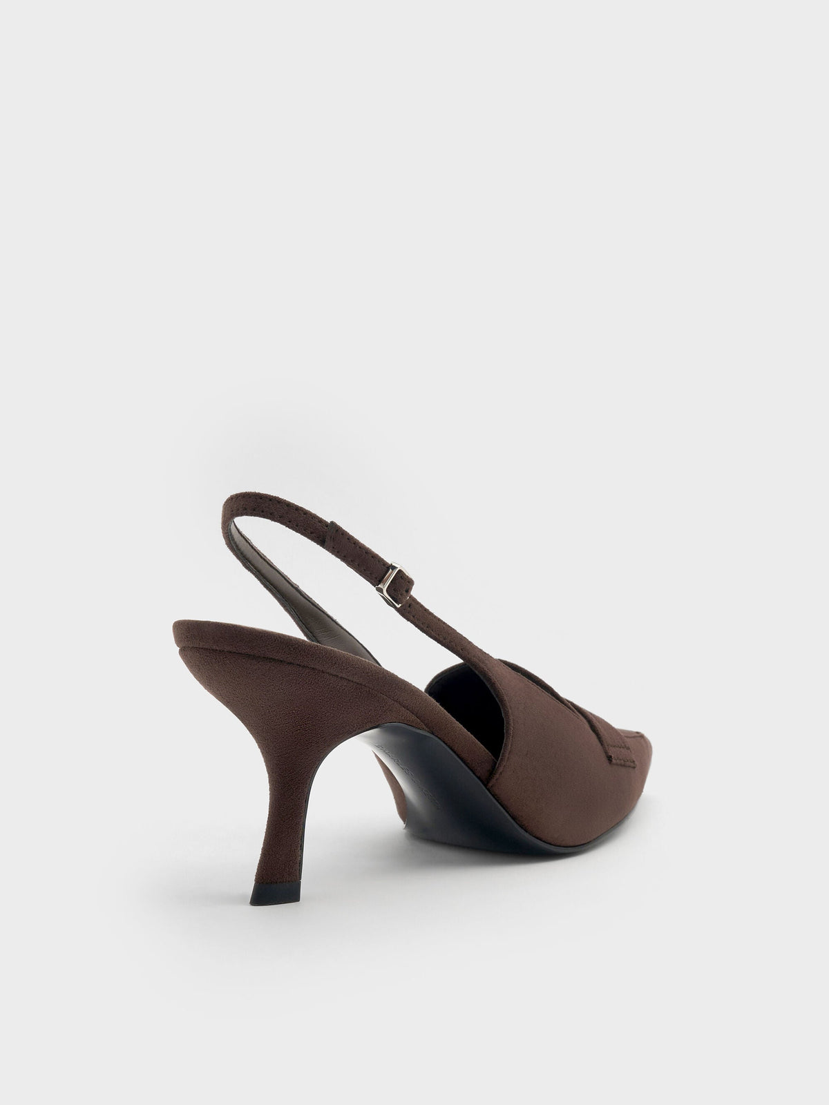 CHARLES & KEITH Featured / Griselda Faux Suede Slingback Pumps - Dark Brown Textured