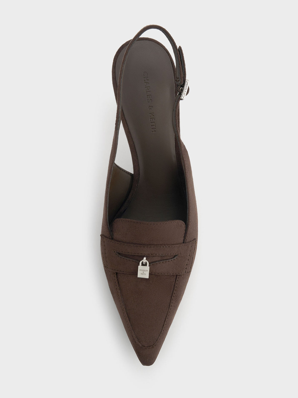 CHARLES & KEITH Featured / Griselda Faux Suede Slingback Pumps - Dark Brown Textured