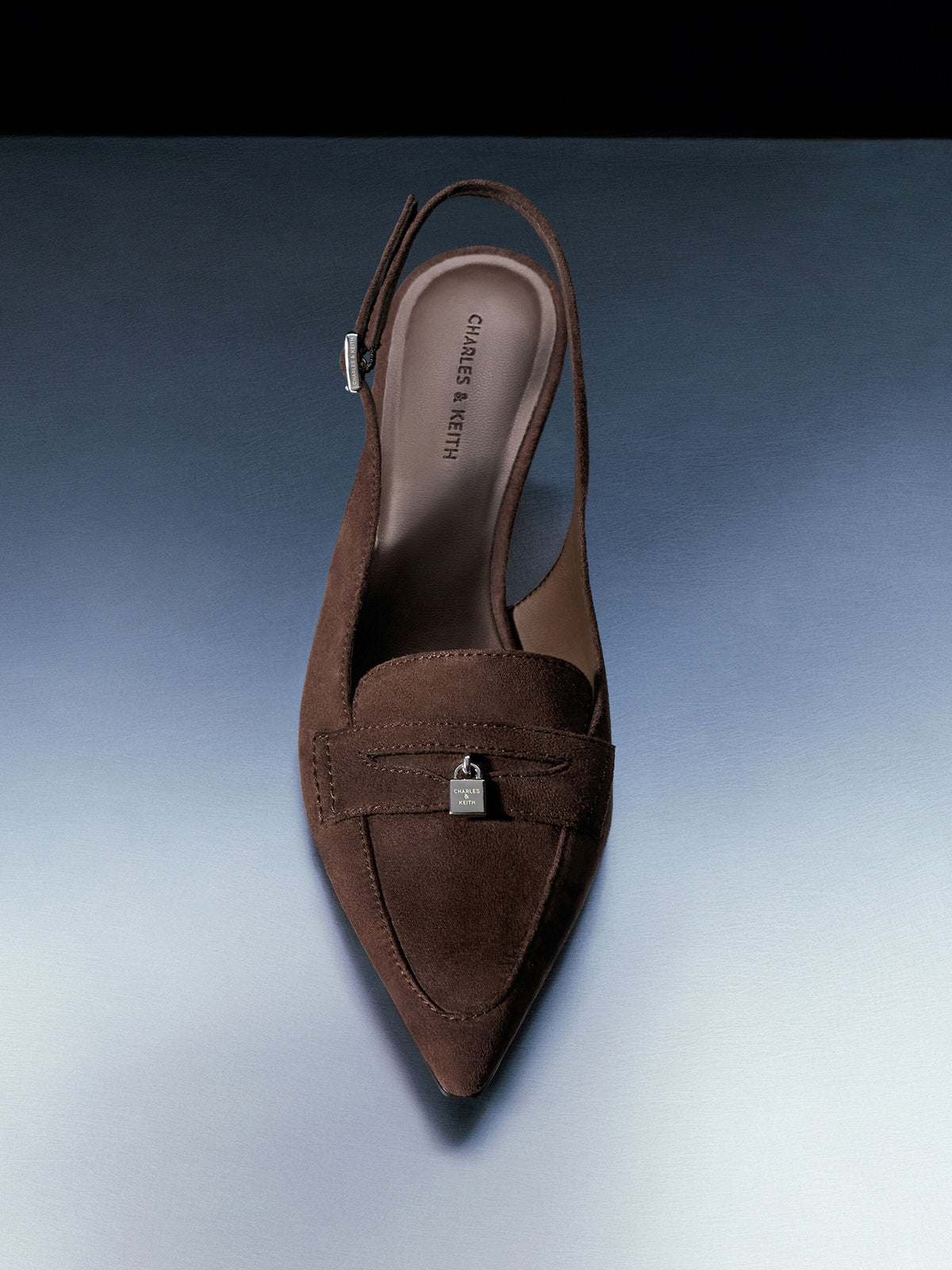 CHARLES & KEITH Featured / Griselda Faux Suede Slingback Pumps - Dark Brown Textured