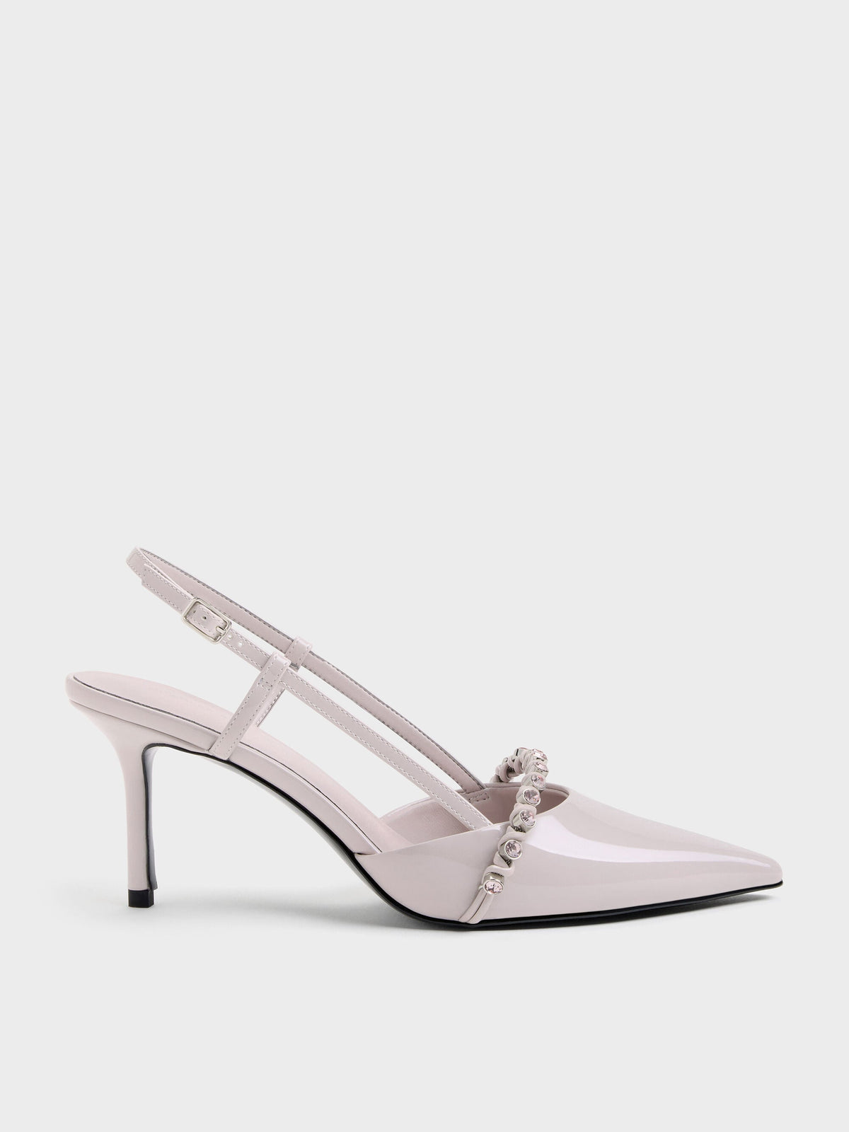 CHARLES & KEITH Quality / Patent Crystal Slingback Pumps - Lilac