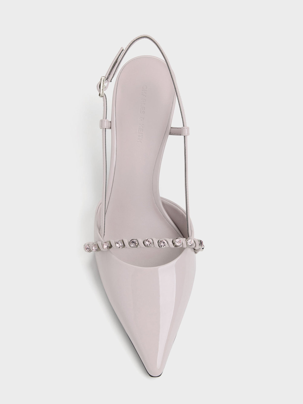 CHARLES & KEITH Quality / Patent Crystal Slingback Pumps - Lilac