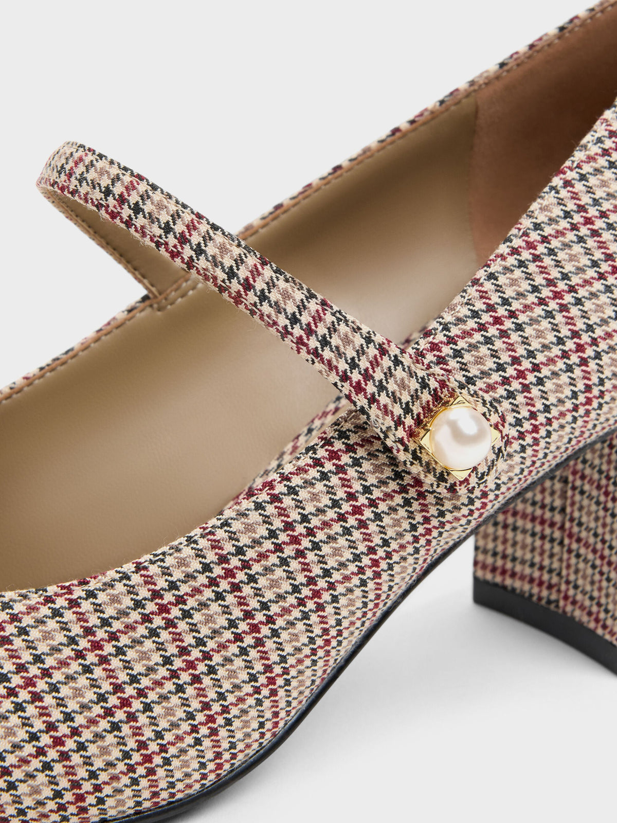 CHARLES & KEITH Exclusive / Marie Checkered Pearl Mary Jane Pumps - Multi