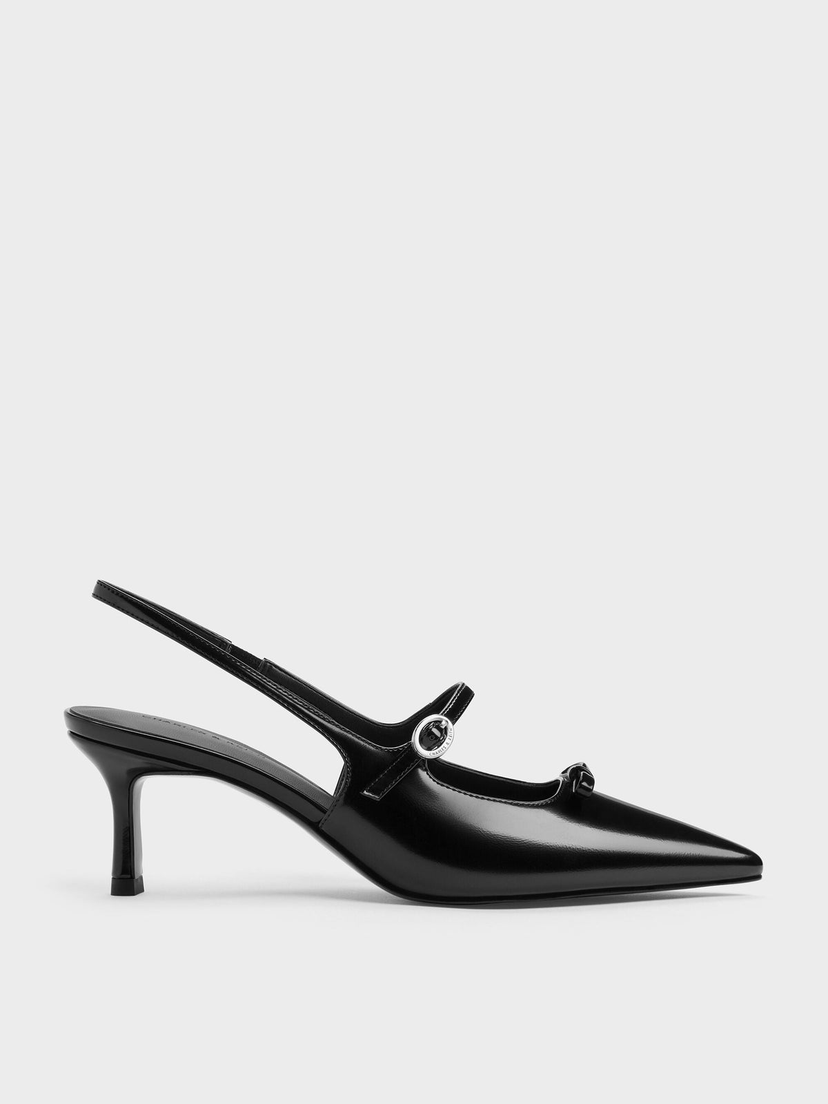 CHARLES & KEITH Customer Favorite / Sonali Bow Slingback Pumps - Black Box