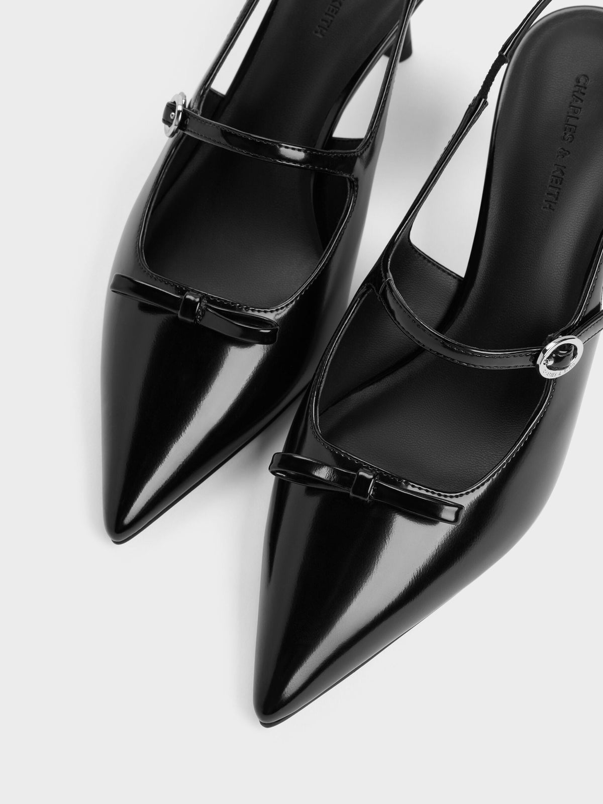 CHARLES & KEITH Customer Favorite / Sonali Bow Slingback Pumps - Black Box