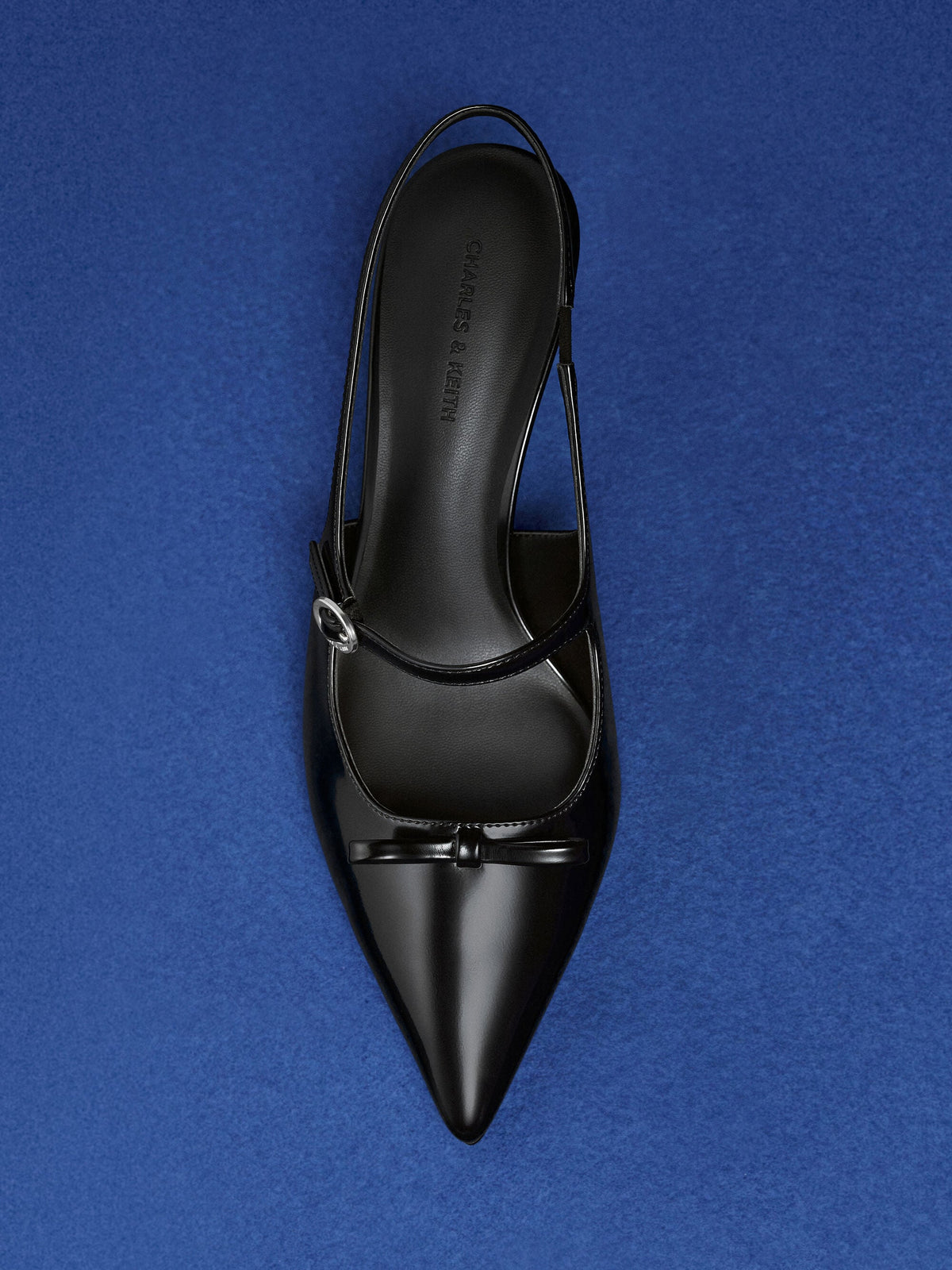 CHARLES & KEITH Customer Favorite / Sonali Bow Slingback Pumps - Black Box